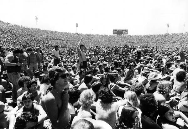 The weather cooperated nicely for the estimated 80,000 fans at the Rolling Stones concert at Soldier Field on July 8, 1978, providing refreshing breezes and 70-degree temperatures under sunny skies.