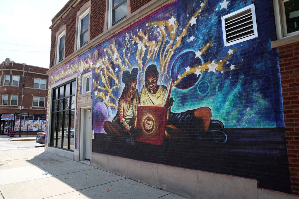 A mural at 2500 W. 63rd Street in Chicago by artist Janel Young on July 20, 2023.  