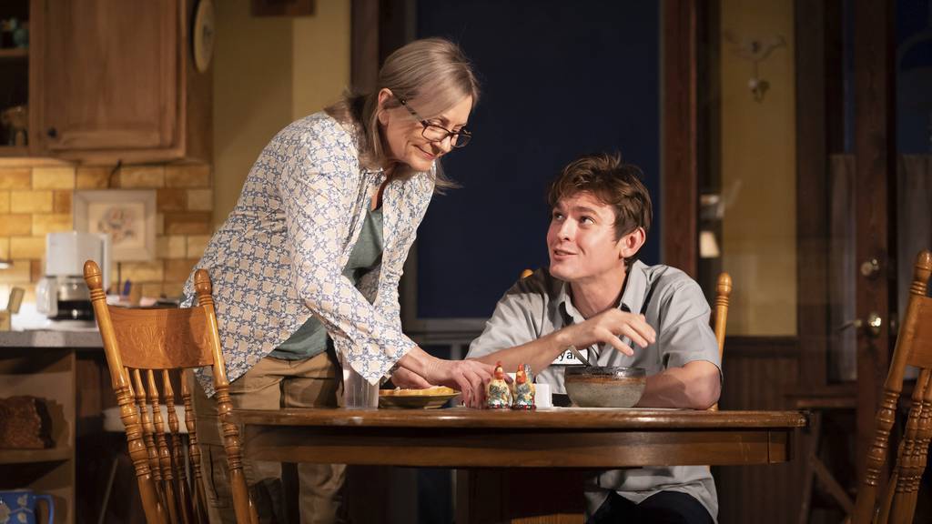 Mary Beth Fisher and Bubba Weiler in Rebecca Gilman's play "Oscillation Status" at the Goodman Theatre.