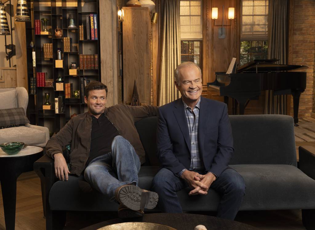 Frasier Crane and his son Freddy are at the center of the revival. "Frasier" Starring Jack Cutmore-Scott (left) and Kelsey Grammer. 
