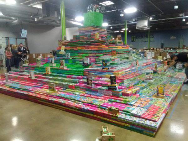 Bernie's Book Exchange was certified for building the largest book pyramid by the Guinness Book of World Records in 2017.
