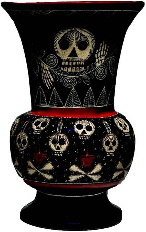 "Day of the Dead, Living Being" opens this weekend.  Pictured by artist Ángel Gabriel Ortiz "Day of the Dead Vase," Part of the NMMA permanent collection.