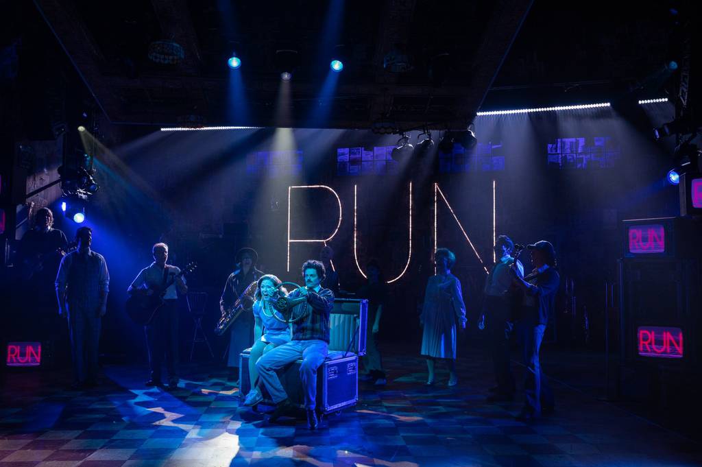 Erika Olson, Ian Littleworth and cast "Run Bambi Run" at the Milwaukee Repertory Theatre. 