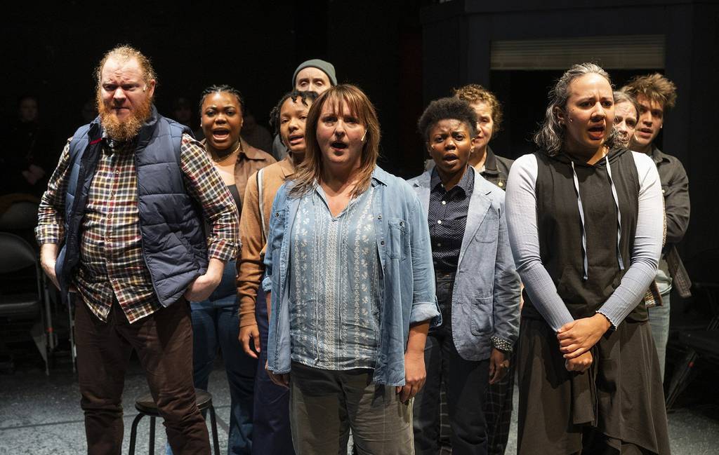 Steve Peebles, Kendall Wilson, Alani Gross-Roberts, Christina Gorman, Anne Sheridan Smith, Leslie Ann Sheppard, Rengin Altay, Tina Muñoz Pandya, Rebecca Jordan and Steven Schaeffer "London Road" Shattered had its US premiere at Theater Wit in Chicago, produced by Globe Theatre.