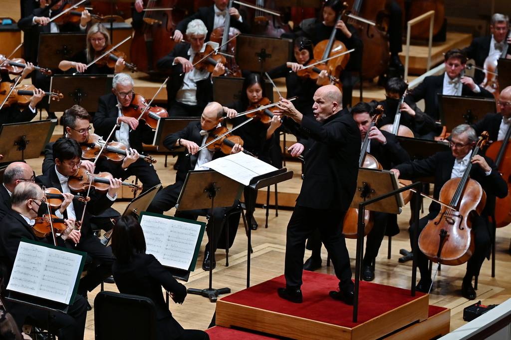 Outgoing New York Philharmonic music director Jaap van Zweden leads the Chicago Symphony Orchestra in Beethoven's 5th Symphony on October 12, 2023. 