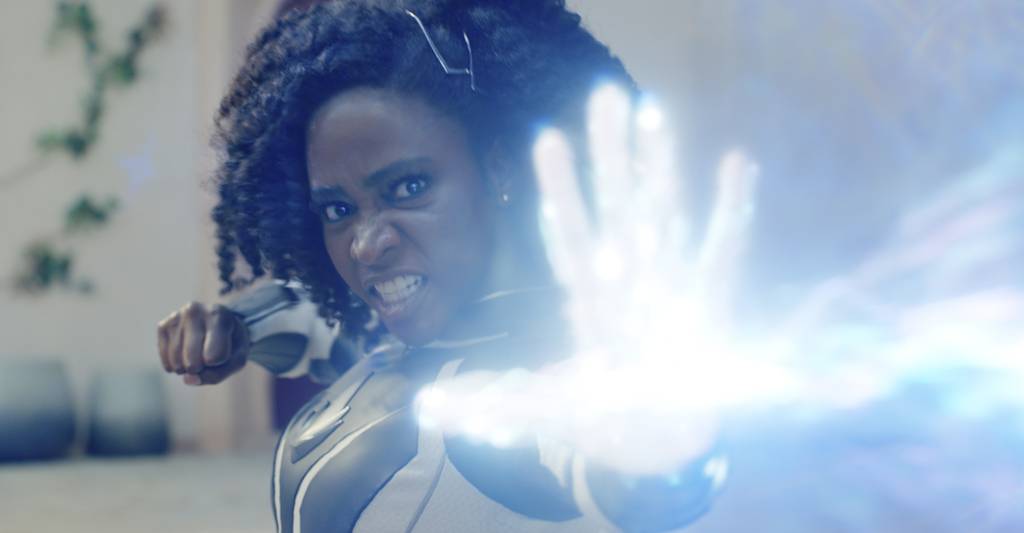Teyonah Parris in a scene as Captain Monica Rambeau "They are wonderful."