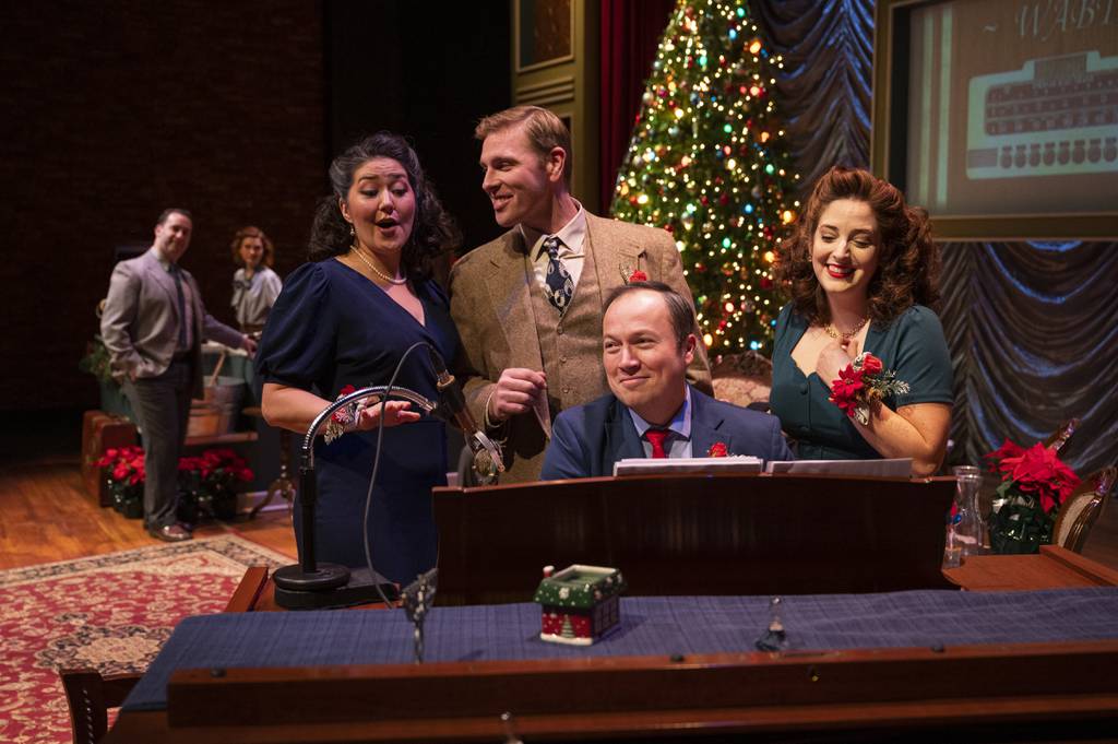 Audrey Billings, Brandon Dahlquist, Michael Mahler and Dara Cameron "It's a Wonderful Life: Live in Chicago!" by American Blues Theatre. 