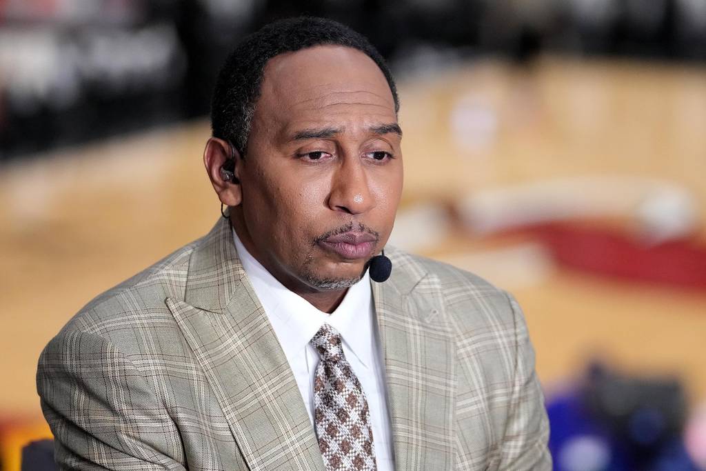Commentator Stephen A. Smith speaks before Game 5 of the Eastern Conference Finals between the Celtics and Heat on May 25, 2022 in Miami.