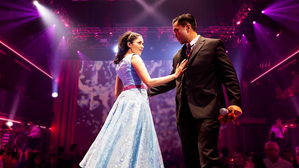 Arielle Jacobs (Imelda Marcos) and Jose Llana (Ferdinand Marcos) at the Broadway Theater in New York 
