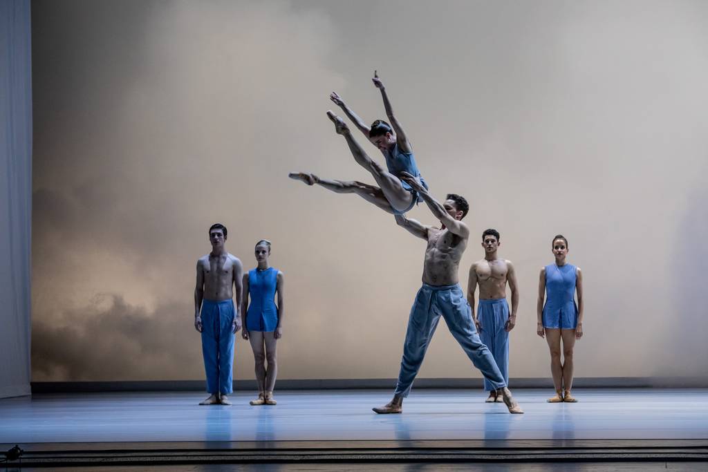 April Daly, Fabrice Calmels and the community "Yonder Blue" by Andrew McNicol, part of the Joffrey Ballet "Across the pond." 