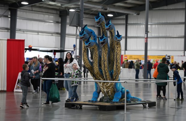 Hydra, a mythical creature made of LEGO bricks, will be stopping the show and taking center stage at Brick Fest Live on February 17, 2024 at the Lake County Fairgrounds and Events Center.  Karie Angell Luc of the Lake County News-Sun.