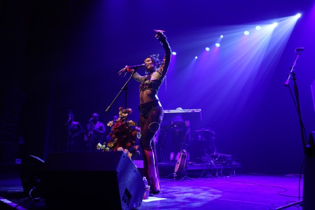 Jamila Woods performs at the Vic Theater on February 23...