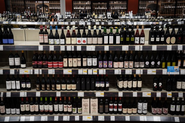 The wine department at Binny's Beverage Depot Lincoln Park on February 14, 2024.  (E. Jason Wambsgans/Chicago Tribune)