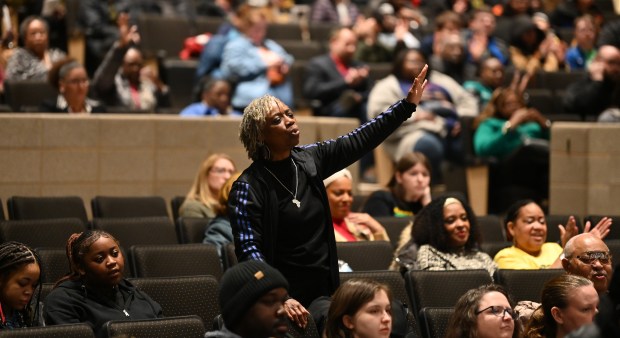 Audience reaction at the 34th annual Black History Celebration held at Zion-Benton Township High School District 126 in Zion on February 24, 2024.  (Karie Angell Luc/Lake County News-Sun)