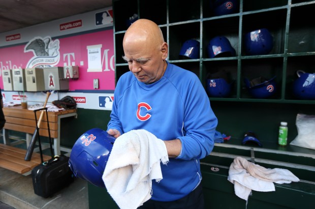 tom "Otis" Hellmann, the Cubs' equipment manager, before a game against the Angels at Angel Stadium on April 5, 2016.  (Nuccio DiNuzzo/Chicago Tribune)(Nuccio DiNuzzo/Chicago Tribune)