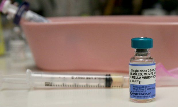 MMR virus vaccine for measles, mumps and rubella at Logan Square Health Center in Chicago on May 9, 2019.  (Antonio Perez/Chicago Tribune)