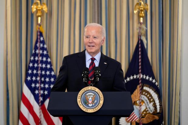 President Joe Biden speaks at a meeting of the Competitiveness Council to announce new actions to lower costs for families in the White House State Dining Room in Washington, Tuesday, March 5, 2024.  (Andrew Harnik/AP)